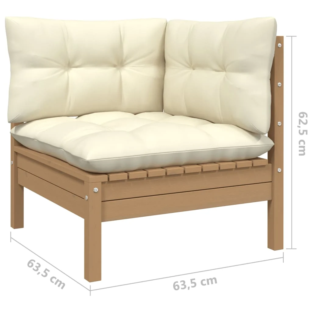 8-tlg. Garten-Lounge-Set mit Kissen Kiefer Massivholz