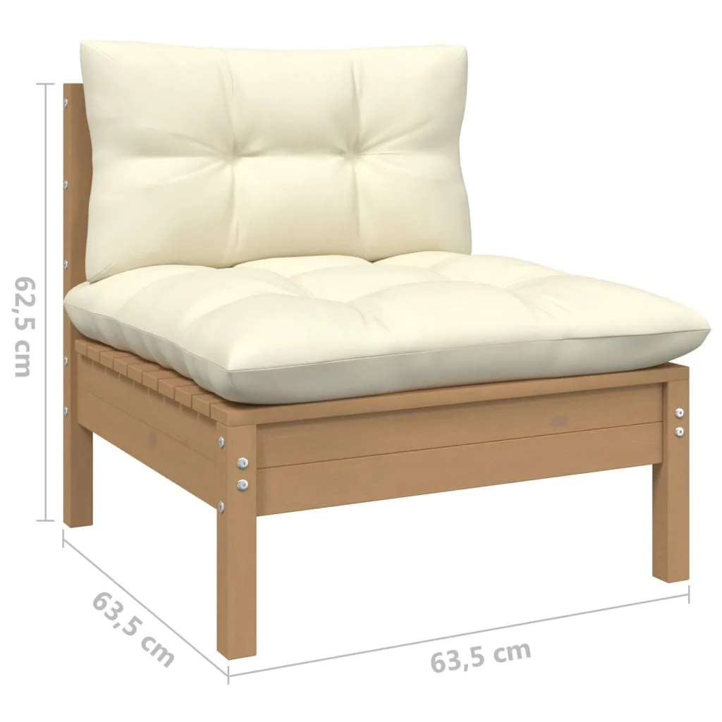 8-tlg. Garten-Lounge-Set mit Kissen Kiefer Massivholz