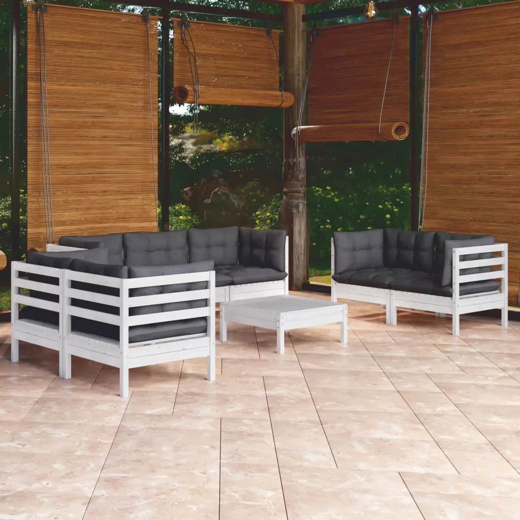 8-tlg. Garten-Lounge-Set mit Kissen Kiefer Massivholz