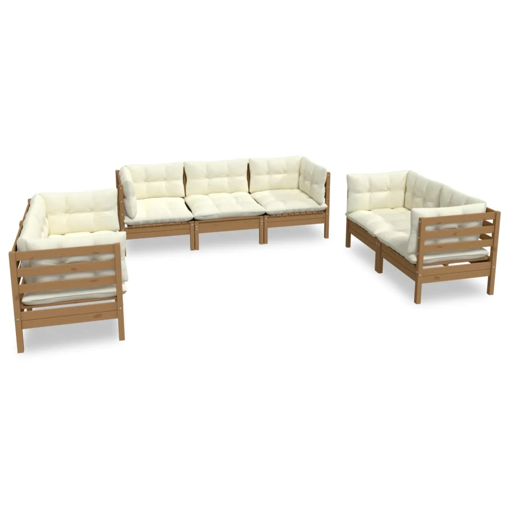 7-tlg. Garten-Lounge-Set mit Kissen Kiefer Massivholz