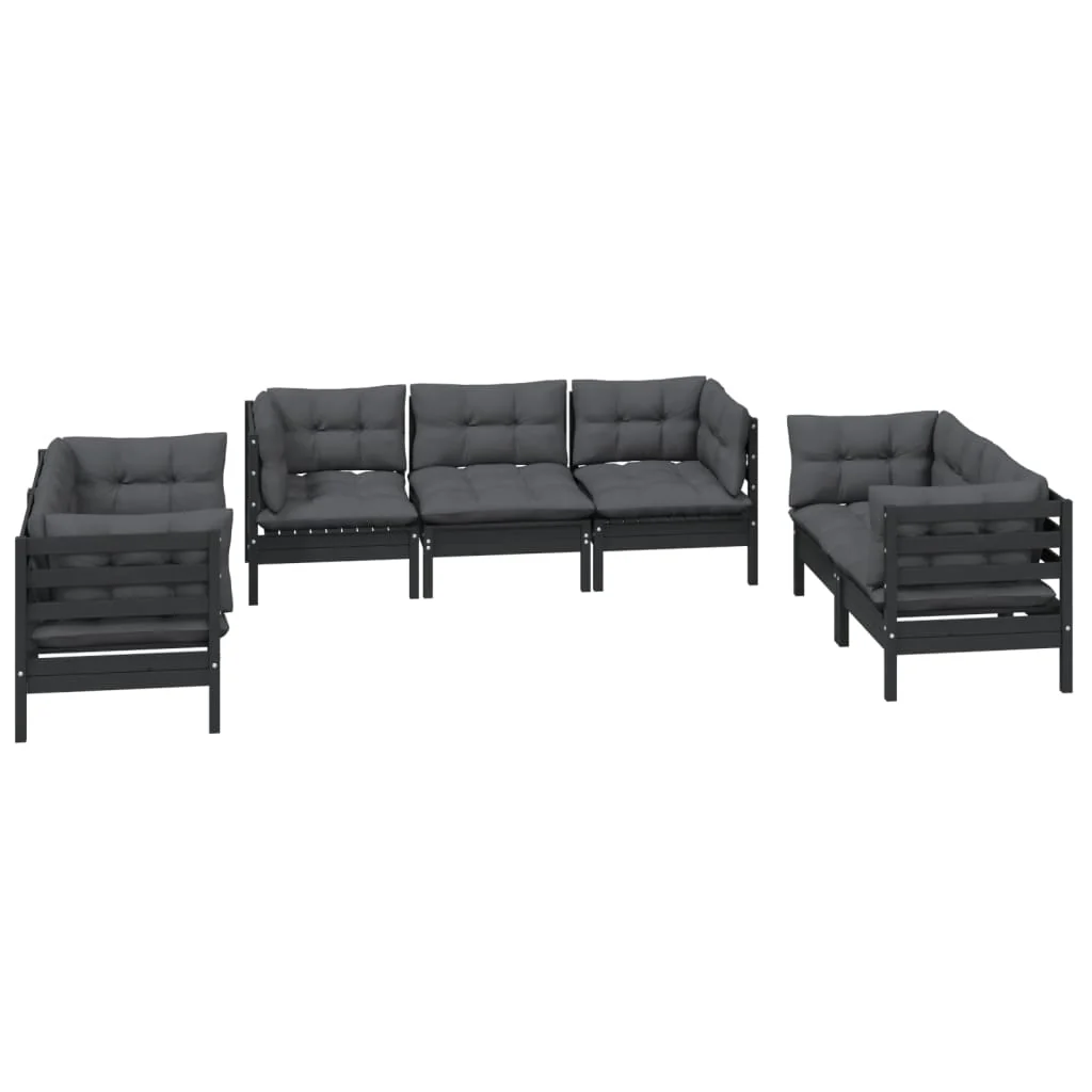 7-tlg. Garten-Lounge-Set mit Kissen Kiefer Massivholz