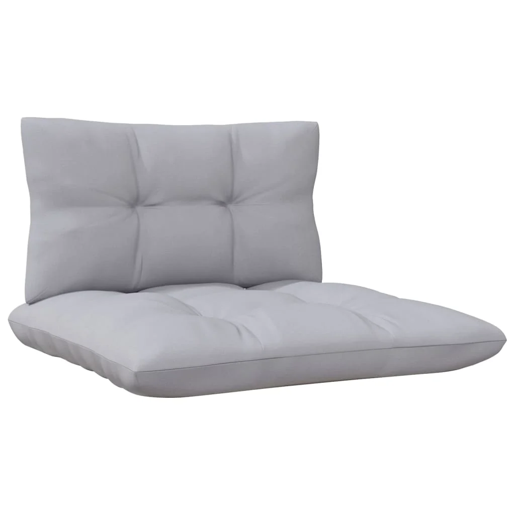 7-tlg. Garten-Lounge-Set mit Grauen Kissen Kiefer Massivholz