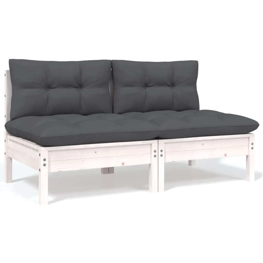 6-tlg. Garten-Lounge-Set mit Kissen Kiefer Massivholz
