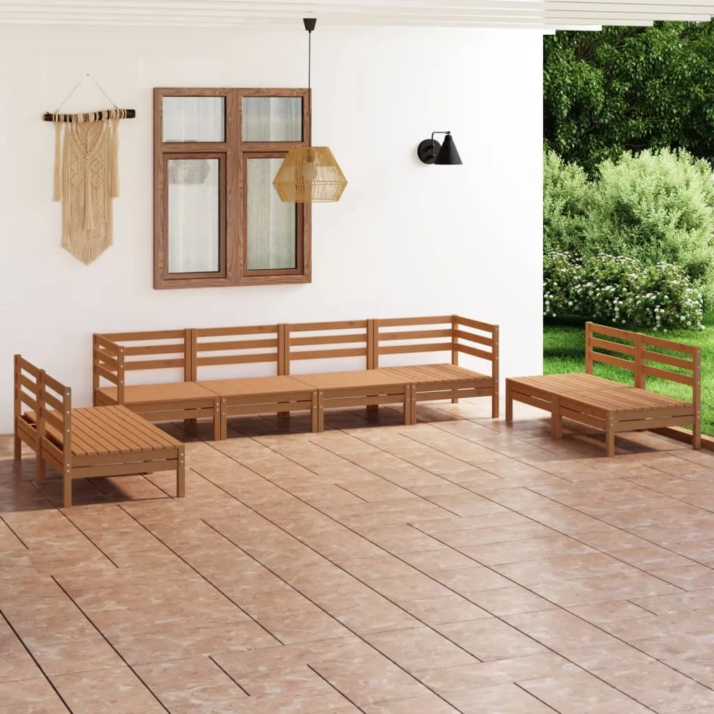 8-tlg. Garten-Lounge-Set Honigbraun Massivholz Kiefer